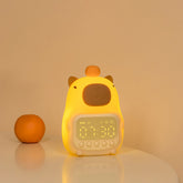 Huggwaii Squishy Silicone Capybara Alarm Clock LED Night Light - Perfect Gift for Kids and Girls